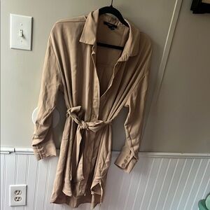 Women's Tan Button Down Dress